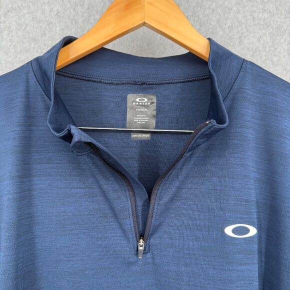 Oakley Mens Hyrolix 1/4 Zip Long Sleeve Shirt Size 2XL Blue Regular Fit Casual - Picture 3 of 12